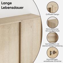 Wall-Mounted Bathroom Cabinet With A Double-Door, Handle-Free Design For Storing Medicines; A Suitable Storage Unit For Wall Mounting In Bathrooms, Toilets, And Hallways; Available With An Oak Wood-Effect Finish. - 1 - View 4
