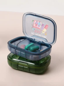 Vigour Summer 可愛卡通 My Medicine Bag 印花迷你藥盒，便攜防潮藥丸收納盒，旅行維生素收納盒，聖誕禮物 - 彩色 - 查看 6