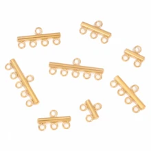 5/10pcs Multi-Layer Stainless Steel Chain Clasp, Rope Connector, Handmade Jewelry Accessories Connector, Perfect Gift For Jewelry Enthusiasts - Yellow Gold - View 3
