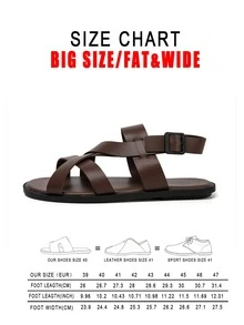 Men's Beach Sandals With Cross Straps, Summer New Soft Sole Cross-Strap Beach Vacation Style Slippers - Brown - View 2