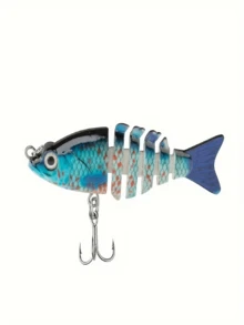 1pc Segmented Fish Imitation Hard Bait Soft Lure - 2.36 Inches/5g - Suitable For Fishing Trout And Bass In Freshwater And Saltwater - Multicolor - View 16