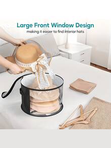 Extra Large Hat Storage Box Bag With Inner Bag, 2 Colors Available, Reinforced Handle And Accessory Box, Lightweight Transparent Window Double Zipper Closure Plastic Storage Box, Back To School Hat Storage - Multicolor - View 7