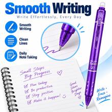 8-Pack Erasable Gel Pens, 6 Color Assorted Retractable Pens, Smooth Writing Refillable Pens With Eraser Tip For Students, School, Office, Note Taking, Journaling, Homework & Everyday Writing - Multiple Styles - View 7