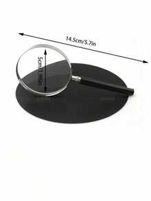 1pc Metal Frame Glass Lens Handheld Magnifying Glass Suitable For Reading - A - View 4