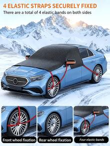 Thickened Magnetic Car Snow/Sun Shade Cover (Semi-Cover Style) For Windshield And Roof; Provides Protection Against Snow And Frost; Suitable For Most Vehicles. - A - View 4