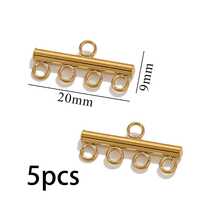 5/10pcs Multi-Layer Stainless Steel Chain Clasp, Rope Connector, Handmade Jewelry Accessories Connector, Perfect Gift For Jewelry Enthusiasts - Yellow Gold - View 10