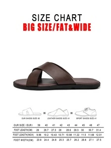 Men's Casual Cross Strap Beach Sandals, Summer New Breathable Outdoor Slip-On Slides - Dark Brown - View 10