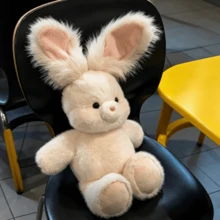 BLUESLEMON Boneka Kelinci Putih Lucu dengan Telinga Terkulai, Boneka Hewan Kelinci Berlari, Dekorasi Rumah, Dekorasi Kamar, Hadiah Ulang Tahun, Hadiah Natal, Hadiah Liburan, Hadiah untuk Teman dan Keluarga, Hadiah Halloween, Hadiah Paskah - MultiWarna - View 3