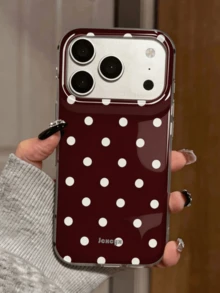 1pc Minimalist Withe Polka Dot Pattern Design Large-Hole Lens Protection Phone Case Compatible With IPhone 18 Pro Max 18 Pro 17 Pro Max 17 Pro 16 Pro 16 Pro Max 15 Pro Max 15 Pro 14 Pro Max 14 Pro 13 Pro Max Plus 11 12 High Quality Burgundy Glossy Cover For Men And Women Gift - Burgundy - View 4