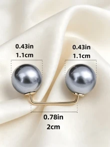 1pc/2pcs/3pcs Faux Pearl Brooch Pin, Chest Anti-Glare Pin Buckle, Pants Length Adjuster, Jeans Hem Fixing Clip, Suitable For Clothing, Tie Adjustment And Anti-Slip, Perfect For Apparel And Holiday Outfits - 3pcs - View 4