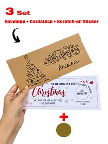Personalized Christmas Scratch-Off Surprise Card With Envelope, Custom Name & Message Travel Reveal Card, Christmas Greeting Card,Holiday Gift Reveal,Secret Vacation Surprise,Family Couple Friend Gift,Thank You Cards For Business - Multicolor - View 16