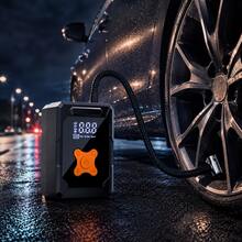150PSI Portable Air Pump, Car Jump Starter With Tire Pressure Gauge And LED Display - 3X Speed One-Touch Smart Wireless Air Pump - A - View 3