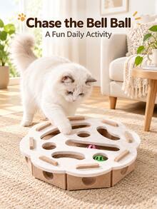 Mainan Kucing Peliharaan Kotak Puzzle Felt Papan Labirin Persegi Permainan Berburu Multi-Lubang Interaktif Dengan Lonceng dan Bola Alat Bermain Cakar Anak Kucing Petak Umpet Penangkap Alat Latihan Dalam Ruangan Pusat Aktivitas Hewan Aksesori Penggaruk Perlengkapan Pelatihan - MultiWarna - View 9