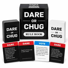1pc Dare Or Chug Drinking Challenge Card Game, Truth Or Drink Voting Punishment 2-Choice Gameplay, Adult Interactive Fun Tabletop Party Game, Fast Rounds, Portable Easy-To-Carry Card Deck, Simple Rules High Playability, Suitable For Birthday Parties, Bar, Team Building, Game Night - Black - View 4