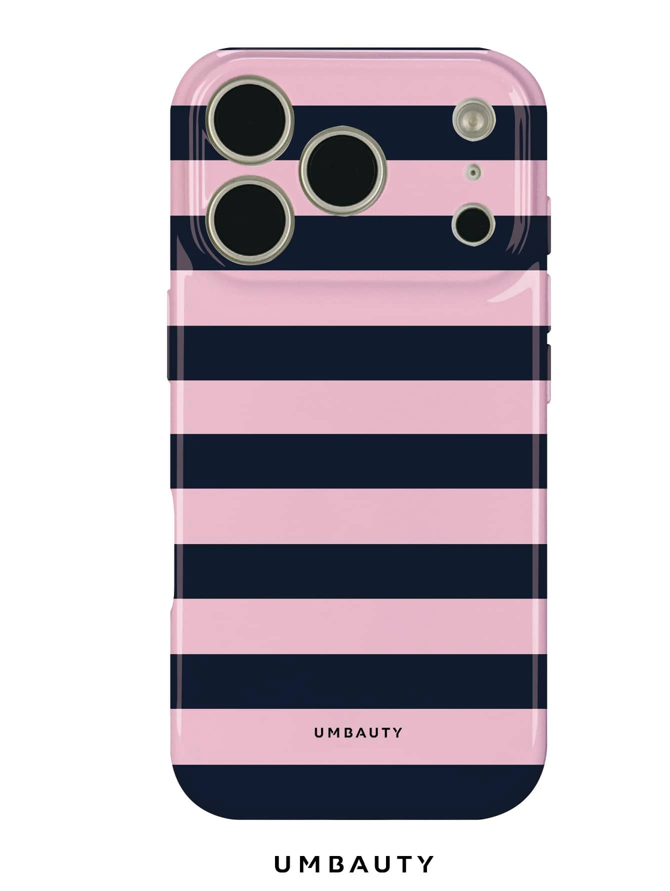 UMBAUTY 1pc Pink & Blue Horizontal Stripe Pattern Design, Compatible With Phone 18 Pro Max, Fits Apple 18/17/16/15/14/13/12/11 Pro Max/Plus/Mini 17e, Full Coverage High-Definition Print Soft Shell Phone Case, Screen/Lens Raised Protection, Unisex, Ideal Gift For Girlfriend On Halloween, Valentine's Day, Easter, Wedding Season And Birthday - Multicolor - View 1