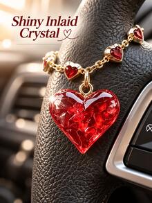 An Exquisite Three-Dimensional Heart-Shaped Pendant For Car Steering Wheel, Fashionable Car Decoration Accessory For Ladies And Girls, Perfect Gift - A - View 5