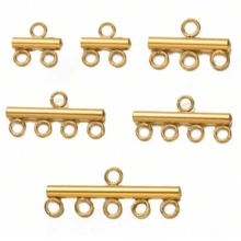 5/10pcs Multi-Layer Stainless Steel Chain Clasp, Rope Connector, Handmade Jewelry Accessories Connector, Perfect Gift For Jewelry Enthusiasts - Yellow Gold - View 9