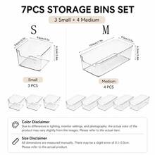 Stackable Clear Drawer Organizer | Rectangular Tray | Small Vanity Organizer & Desktop Drawer Divider Tray - Multicolor - View 14