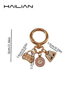 HAILIAN 1pc Alloy Material Watch Bag Clothing Women's Bag Pendant Car Keychain Key Chain Best Friend Couple Gift Small Present Suitable For Women's Keychain Bag Matching - Pink - View 7