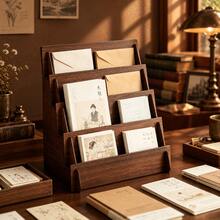 CASEGRACE 11pcs Luxury Solid Wood Display Stand | Mixed 4-Tier Postcard & Greeting Card Holder | Jewelry & Cosmetic Storage Rack, Wooden Desktop File Organizer, Office Desk Envelope & Book Storage Rack - Multicolor - View 2