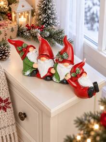 1pc Christmas Resin Ornament - Hand Painted Holiday Decoration, Various Colors And Patterns, Durable, Can Be Placed On Desktop As Holiday Home Decor, No Electricity Required, Christmas Decoration - Multicolor - View 7