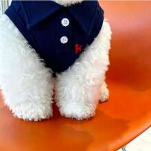 Navy Blue Polo Shirt, Breathable Pique Fabric, Suitable For Poodle & Bichon Frise, Soft & Comfortable, Ideal For Outdoor/Seaside Spring Summer Autumn - Navy Blue - View 7
