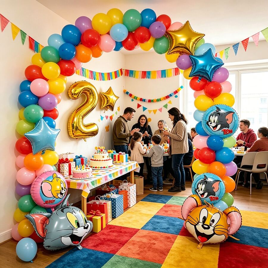 Warner Bros Fun Party Foil Balloon Kit, Aluminum Foil Material Retro ...