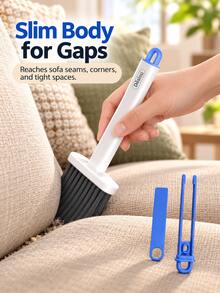 3-Piece Cleaning Brush Set, Includes Soft Bristle Dusting Brush, Mini Scraper And Cleaning Clip, Multi-Functional Gap Cleaning Brush, Suitable For Window Tracks, Kitchen, Bathroom, Bedroom, Car Interior And Home Cleaning, Applicable For Halloween And Christmas - Multicolor - View 4