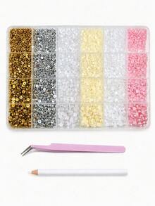 1Box Flatback Pearls For Crafts, Half Pearls Dazzling Beads For DIY Crafts Clothing Shoes Fabric Decoration - 1 Box (6 Colors) - View 8