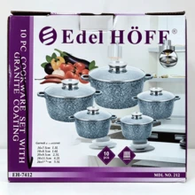 8/10/12pcs Marble Coated Aluminum Cookware Set, Grey Blue Speckled Pot Body, Compatible With Gas Stoves And Induction Cooktops, For Soup Boiling, Braising And Frying Various Ingredients In Household Kitchens - View 12