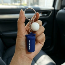 Mini Sports Shaker Bottle Keychain, Cute Silicone Water Cup Charm Key Ring, Fashion Bag Pendant Accessory For Women Gift Decor - Multicolor - View 6