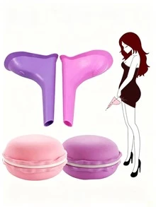 1pc Women's Portable Silicone Urinal, Suitable For Outdoor Travel And Camping - Multicolor - View 1