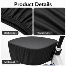 1pc Black Extra Large Electric Scooter Front Basket Rain Cover, Universal Waterproof Bag For Electric Bike, Motorcycle, Bicycle, Battery-Powered Scooter Basket - Bicycle Basket Rain Cover - View 7
