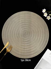 1/4/6/8/12pcs Gold Foil Round Placemats, Wheat Pattern, 15 Inch PVC Material, Washable, Suitable For Dining, Events, Banquets, Weddings, Bridal Showers, Home And Daily Use. - Gold - View 14