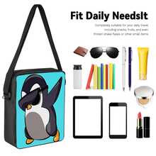 Fashion Glasses Penguin 2D Print Large Capacity 3 Pieces Set, Multi-Compartment Large Space, Suitable For Commuting, Office, Study, Travel And Multiple Scenarios - Printed Bag - View 3