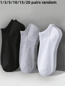 20/15/10/5/3/1 Pairs Women's Low-Cut Invisible Socks, Multi-Functional Cute Minimalist Design, Suitable For Spring, Autumn, Summer, Soft, Halloween - White - View 6