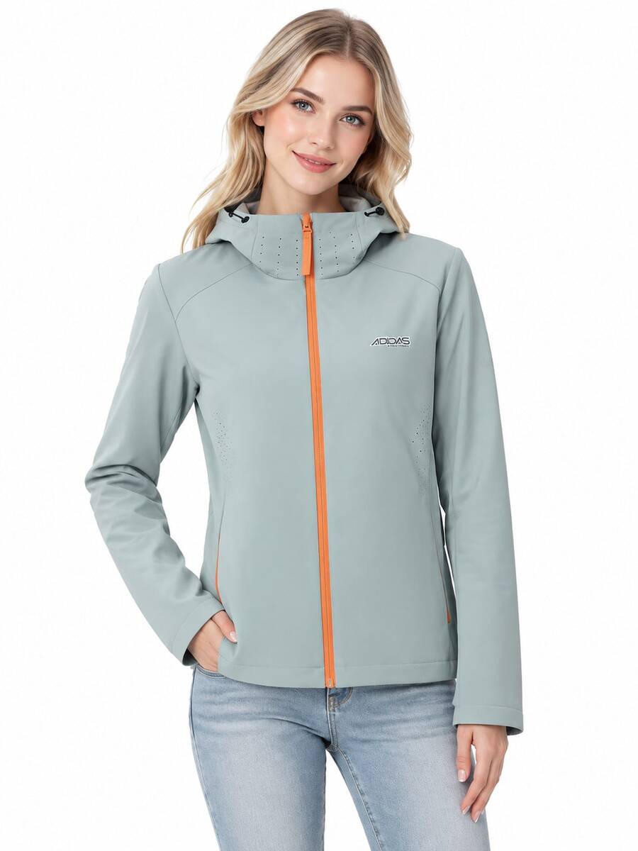 Adidas New Women's Minimalist Small Logo Sportswear Woven Quick-Dry Casual Outdoor Windproof Jacket - Light Green - View 1