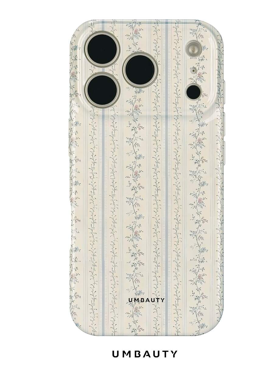 UMBAUTY 1pc Striped Floral Pattern Design, Compatible With Phone 18 Pro Max, Fits Apple 18/17/16/15/14/13/12/11 Pro Max/Plus/Mini 17e, Full Coverage High-Definition Printed Soft Shell Phone Case, Screen/Lens Raised Protection, Unisex, Ideal Gift For Girlfriend On Halloween, Valentine's Day, Easter, Wedding Season And Birthday - Multicolor - View 1
