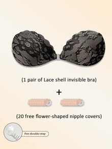 1 buah Bra Perekat Renda, Tali Transparan yang Dapat Dilepas, Kain Berenda, Pola Renda Acak, Desain Penutup Depan, Bra Perekat Nyaman Tak Terlihat untuk Wanita, Cocok untuk Pakaian Malam, Pesta Pernikahan, Gaun Tanpa Punggung dan Pakaian Formal - Beraneka warna - View 8