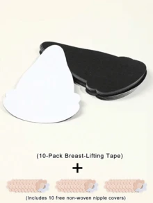 10pcs Disposable Push-Up Breast Pads, Versatile Disposable Breast Pads, Suitable For Tight-Fitting Clothing - Multicolor - View 9
