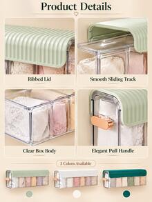 Wall-Mounted Storage Rack, Pull-Out Spice Box, Refrigerator Storage Box And Underwear/Sock Storage Box, Room Decor, Bathroom Decor, Kitchen Essentials, Suitable For Cabinets, Kitchen, Pantry, Countertop, Bathroom, Vanity And Medicine Cabinet - Multicolor - View 5