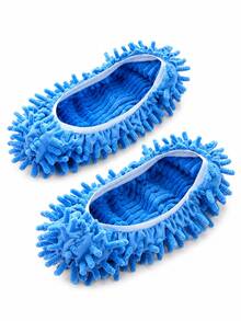 1 Pair Chenille Microfiber Mop Slippers, Elastic Floor Cleaning Shoe Covers, Hands-Free Dusting, Washable And Reusable, Suitable For Home And Dorm Hardwood Floors, Tile Floors - Multiple Styles and Colors - View 15