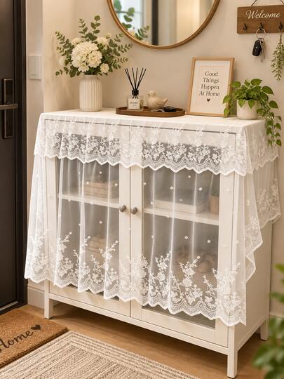 2 Peças Cortinas de Renda Floral Branca para Armário, Capas de Porta de Armário de Malha Bordada Semitransparente, Cortinas de Porta de Armário Estilo Boêmio Pastoral, Disponíveis em Diferentes Tamanhos, Adequadas para Múltiplos Cenários; Cortinas de Renda de Fibra de Poliéster à Prova de Poeira, Adequadas para Decorar Aparadores, Armários de Entrada, Estantes e Armários de Armazenamento, Também Adequadas para Mesas de Café, Mesas de Jantar, Fornos, Decoração à Prova de Poeira de Máquinas de Lavar Louça, Escolha Ideal para Festas de Natal, Casamentos, Festas de Aniversário, Despedidas de Solteiro, Reuniões Familiares de Ano Novo.