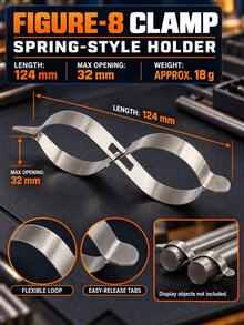 4-Piece Self-Closing Cross-Lock Tweezers Kit With Straight Curved Angled Tips And Figure-8 Holder For Craft Repair - Size - View 3