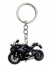 1pc 2D Flat Acrylic Motorcycle Keychain, Sports Motorcycle Design, Black White Red Color Scheme, Suitable For Hanging On Bags, Backpacks, Handbags Or Car Keys, Unisex, Daily Use, Birthday Gift And Great Gift For Motorcycle Enthusiasts - Multicolor - View 11