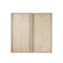 Wall-Mounted Bathroom Cabinet With A Double-Door, Handle-Free Design For Storing Medicines; A Suitable Storage Unit For Wall Mounting In Bathrooms, Toilets, And Hallways; Available With An Oak Wood-Effect Finish. - 1 - View 2