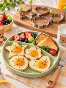 4pcs/1pc Stainless Steel Egg Pancake Molds, Flower, Heart, Star And Round Shapes, Suitable For Breakfast, Pancakes, Omelets And Sandwiches, Reusable, Suitable For Frying Pan, Kitchen And Bento Box - Multicolor - View 10