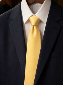 1PC Men's Yellow Fashion Encrypted Business Banquet Tie - Yellow - View 3
