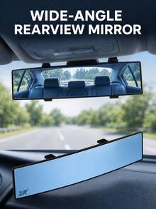 1pc Wide Angle Clip-On Car Rearview Mirror, Panoramic Interior Rearview Mirror Extension, Easy Installation Accessory, Suitable For Daily Commute, Travel And Road Trips, Birthday, Father's Day And Christmas Gift For Drivers - A - View 10