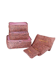 Waterproof Luggage Travel Storage Set 6pcs Floral Pattern, Colorful 6pcs Portable Zippered Travel Clothing Organizer, Oxford Cloth Simple Style For College Dorm Suitcase Interior (All Printed Letters Random) - Multicolor - View 8